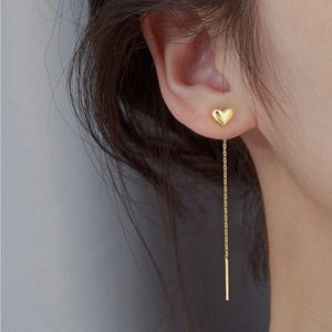 NEW Gold Heart Long Earrings
